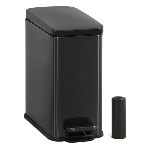 Bathroom Trash Can w/ Inner Bucket and Trash Bag, 2.6 Gallon (10L)