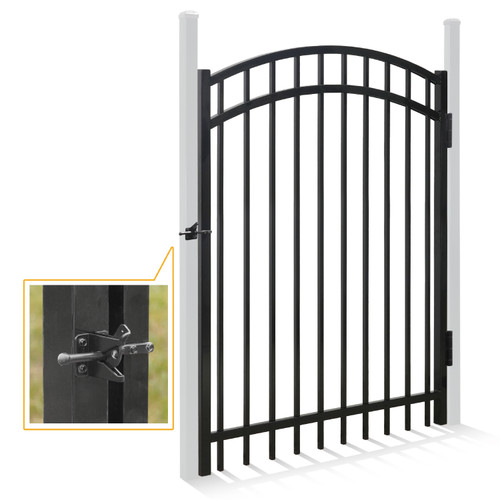 5FT Height x 4FT Width Heavy Duty Arched Decorative Fence Gate with Gate Lock, Multiple Options 5FT Height x 4FT Width Heavy Duty Arched Decorative Fence Gate with Gate Lock, Multiple Options