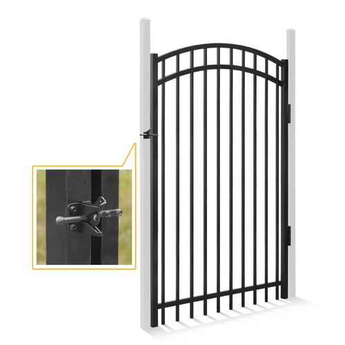 6FT Height x 4FT Width Heavy Duty Arched Decorative Fence Gate with Gate Lock, Multiple Options 6FT Height x 4FT Width Heavy Duty Arched Decorative Fence Gate with Gate Lock, Multiple Options