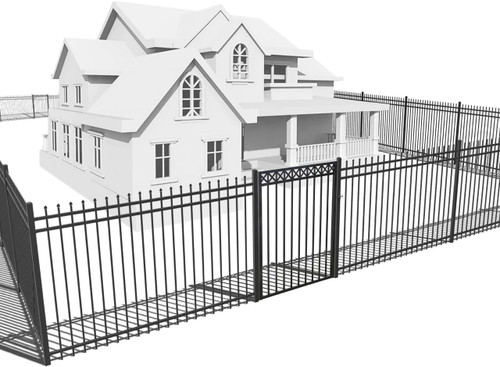 Heavy Duty Pinnacle Fence Barrier Kit with 6FT Height X 8FT Width Panels, Decorative Gate, Posts & Connectors, Multi-options