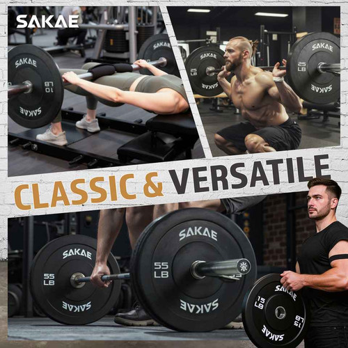 2-Inch Olympic Rubber Bumper Plates, Single, Multiple Sizes