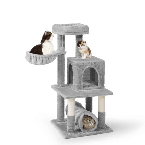 40" Multi-Level Cat Tree with Hammock, Condo, Tunnel & Platform