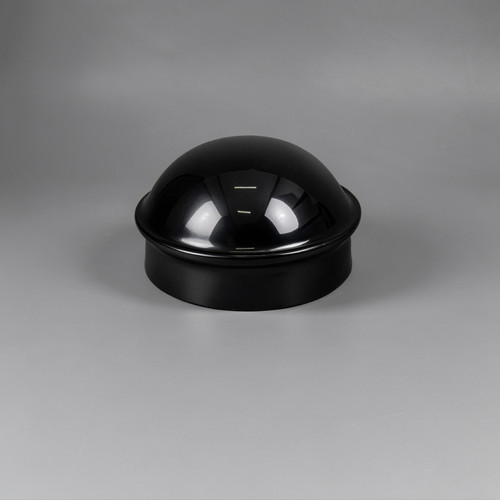 Black 2-3/8" Round Dome External Post Cap, Terminal Post Cap for 2-3/8" Outside Diameter Pipe, Multi-options