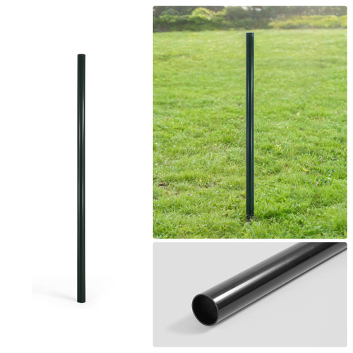 6/7/8 FT Black Chain Link Fence Terminal Post, Terminal Post with 2-3/8” Outside Diameter, Multi-options