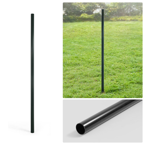 6/7/8 FT Black Chain Link Fence Line Round Post, Line Post with 1-7/8” Outside Diameter, Multi-options