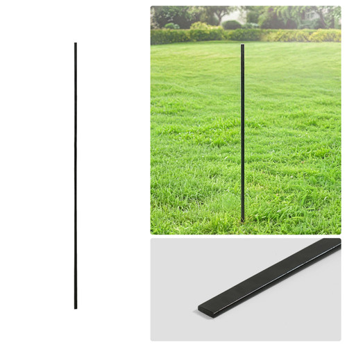 4/5/6 FT Black Galvanized Tension Bar, 48/60/72 Inch Flat Bar for 4'/5'/6' Chain Link Fence Parts, Multi-options