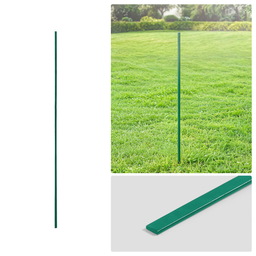 4/5/6 FT Green Galvanized Tension Bar, 48/60/72 Inch Flat Bar for 4'/5'/6' Chain Link Fence Parts, Multi-options