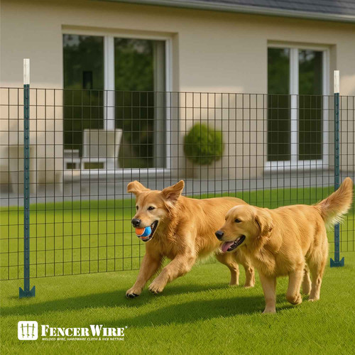 16-Gauge 5 ft. x 100 ft. Galvanized Welded Fence Wire Roll with 15 pcs 7 ft T-Posts, Farm & Garden Fencing Kit