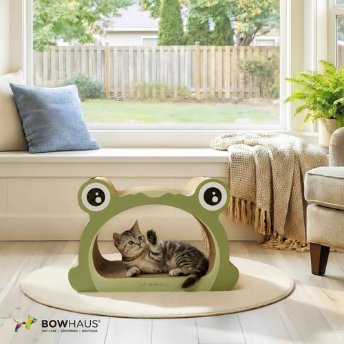 Frog Style Cat Scratching Board, Cat Scratcher Lounger with Play Ball for Indoor Cat