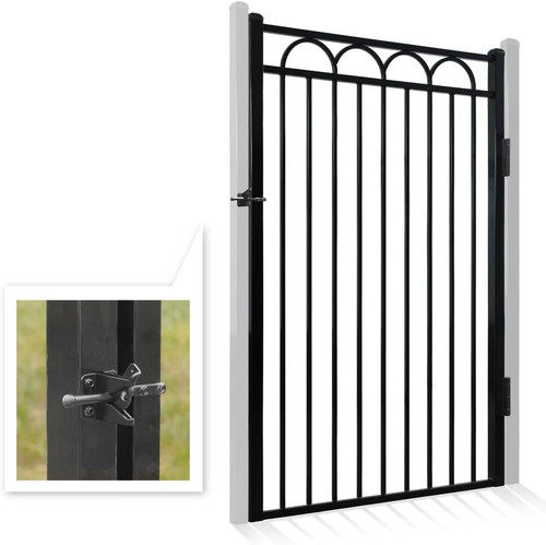 Heavy Duty Arc Fence Gate, 6FT Height x 4FT Width Outdoor Fence Gate
