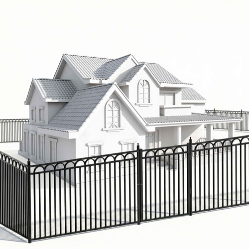 Heavy Duty Arc Fence Barrier Kit with 4FT Height X 8FT Width Panels, Arched Gate, Posts & Connectors, Multi-options