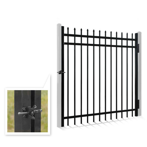 5FT Height X 5FT Width Heavy Duty Pinnacle Fence Gate with Lock Attachment, Multiple Options
