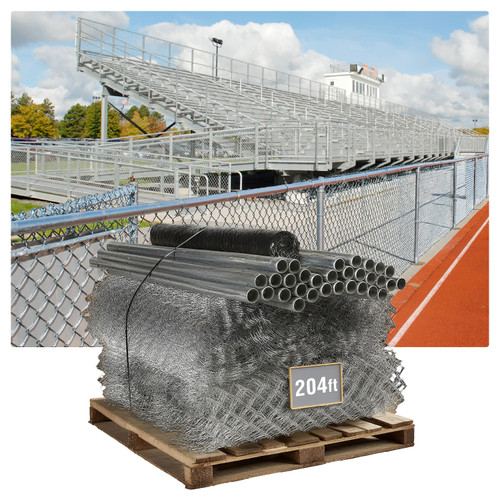 6ft. Height 11.5 Gauge Galvanized Steel Chain Link Fence Kit w/Fence Fabric, Gate, Posts, Top Rails & Hardware, Multiple Options