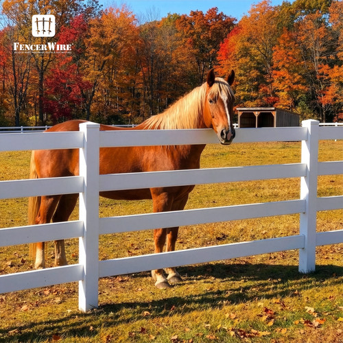 7ft Vinyl Ranch Universal Post with Cap and Hole Covers, Multiple Options
