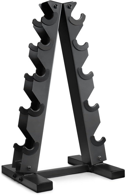 5-Tier A-Frame Dumbbell Rack for 5-25LB Dumbbells with 300LB Capacity 5-Tier A-Frame Dumbbell Rack for 5-25LB Dumbbells with 300LB Capacity