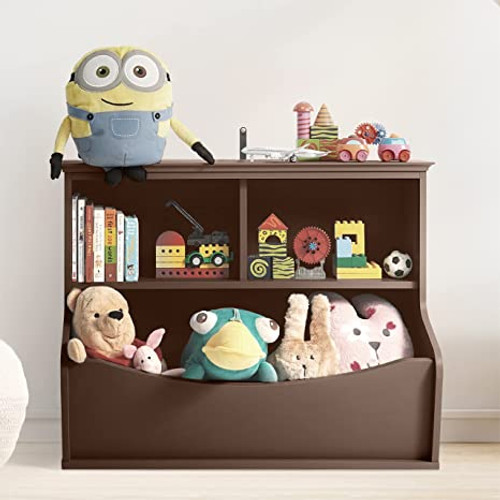 Children Toy Storage Organizer, Open Cubby, Espresso Children Toy Storage Organizer, Open Cubby, Espresso