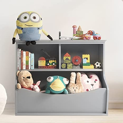 Children Toy Storage Organizer, Open Cubby, Grey Children Toy Storage Organizer, Open Cubby, Grey