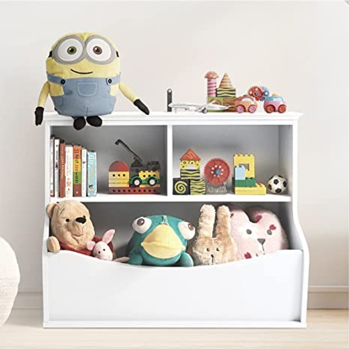 Children Toy Storage Organizer, Open Cubby, White Children Toy Storage Organizer, Open Cubby, White