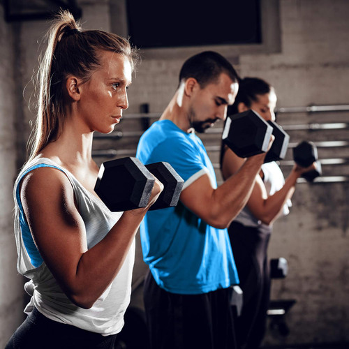 Rubber Coated Hex Dumbbell Set, Multiple Choices Available - DUMMBELLS ONLY Rubber Coated Hex Dumbbell Set, Multiple Choices Available - DUMMBELLS ONLY
