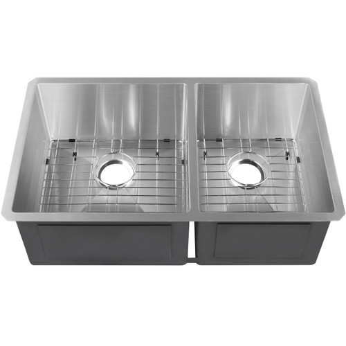 CAPHAUS? Undermount 60/40 Double Bowl 16 Gauge Stainless Steel Kitchen Sink, 32-3/4" CAPHAUS? Undermount 60/40 Double Bowl 16 Gauge Stainless Steel Kitchen Sink, 32-3/4"