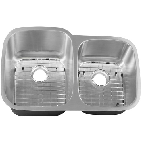 CAPHAUS? Undermount 60/40 Double Bowl 16 Gauge Stainless Steel Kitchen Sink, 32-1/4"