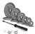 Olympic Weight Plates Set with Black Barbell & Spring Clips