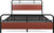 Metal Bed Frame with Wooden Headboard and Footboard