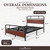 Metal Bed Frame with Wooden Headboard and Footboard
