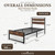 Metal Bed Frame with Modern Wood Headboard and Footboard