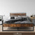 Metal Bed Frame with Modern Wood Headboard and Footboard