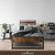 Metal Bed Frame with Modern Wood Headboard and Footboard