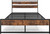 Metal Bed Frame with Modern Wood Headboard and Footboard