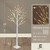 4/6/8 Feet, 48/72/96inch Full White Twinkling Pre-lit Birch Tree w/ LED Lights, Light Up Tree