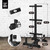 6 Posts Olympic Bumper Plate Storage Rack with 4 Barbell Holders for 2-Inch Bars