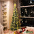 4.5 / 6 / 7.5 Feet Premium Full Artificial Pop Up Foldable Christmas Tree, Golden Ribbon