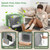 Foldable Cat Litter Box with Lid, Drawer Design, Two-Way Entry, Includes Scoop & Mat