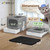 Foldable Cat Litter Box with Lid, Drawer Design, Two-Way Entry, Includes Scoop & Mat