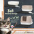 Detachable 3-in-1 Cat Litter Box with Lid, Large Anti-Leak Design, Includes Scoop, Cat Mat & Odor Filter
