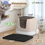 Detachable 3-in-1 Cat Litter Box with Lid, Large Anti-Leak Design, Includes Scoop, Cat Mat & Odor Filter