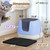 Detachable 3-in-1 Cat Litter Box with Lid, Large Anti-Leak Design, Includes Scoop, Cat Mat & Odor Filter