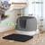 Detachable 3-in-1 Cat Litter Box with Lid, Large Anti-Leak Design, Includes Scoop, Cat Mat & Odor Filter