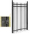 Heavy Duty Flat Top Fence Barrier Kit with 6FT Height X 8FT Width Panels, Pinnacle Gate, Posts & Connectors, Multi-options