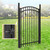 Heavy Duty Flat Top Fence Barrier Kit with 6FT Height X 8FT Width Panels, Arched Gate, Posts & Connectors, Multi-options