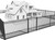 Heavy Duty Flat Top Fence Barrier Kit with 6FT Height X 8FT Width Panels, Arched Gate, Posts & Connectors, Multi-options