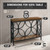 41” 2-Tier Industrial Sofa Console Thick Table w/Storage & Charging Station, Entrance Tableau w/ 2 Outlets, USB & Type-C Ports for Entryway, Living Room, Hallway, Foyer, Rustic, Butterfly