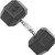 Rubber Hex Dumbbells with Contoured Handles - Single