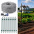 15-Gauge 500 FT Galvanized 4-Point Barbed Wire with 15 pcs 7 ft T-Posts and Gloves
