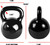 Black Enamel Coated Cast Iron Kettlebell, 10-80 lb Available