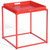 15.7-Inch Square Metal Tray End Table, Side Table, Matte Red