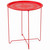 Foldable 18-Inch Round Metal End Table, Side Table, Samba Red